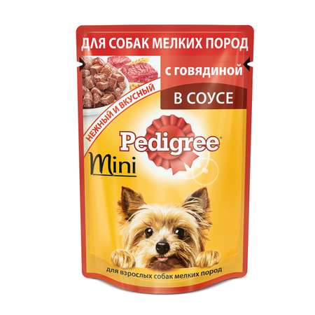 Корм для собак Pedigree для мелких пород с говядиной в соусе пауч 85г