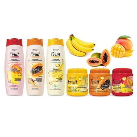 Маска для волос ВИТЭКС Fruit Therapy питательная 3в1 банан и масло мурумуру 450 мл