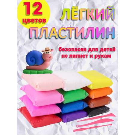 Масса для лепки Prof-Press лёгкий пластилин 12 цветов