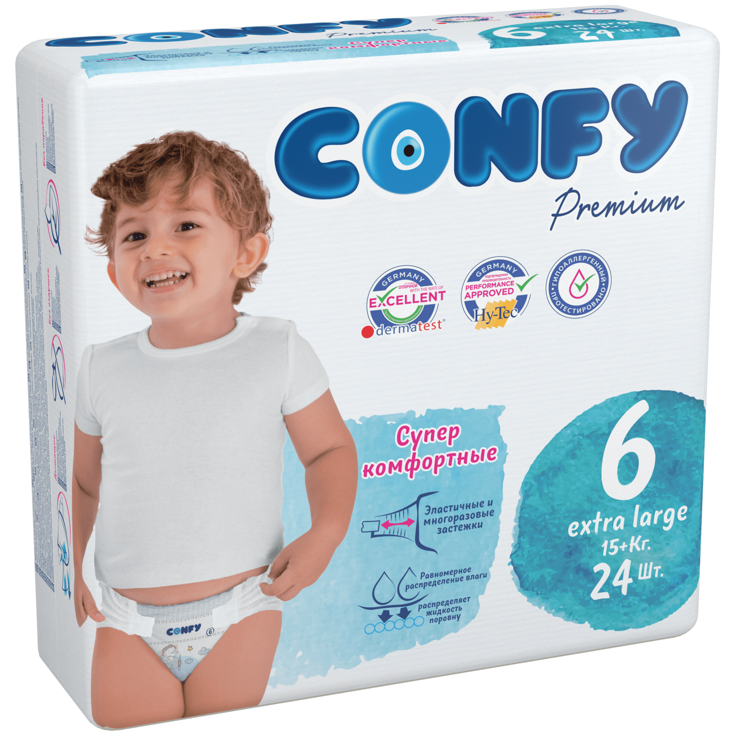 Подгузники CONFY Premium 24 шт. 6 - фото 2