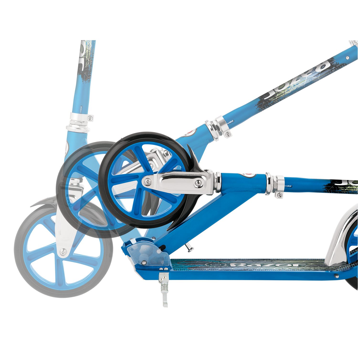 Самокат двухколёсный RAZOR A5 Lux синий городской складной лёгкий для детей и взрослых - фото 5