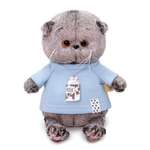Мягкая игрушка BUDI BASA Кот Басик BABY в голубой футболке 20 см BB004