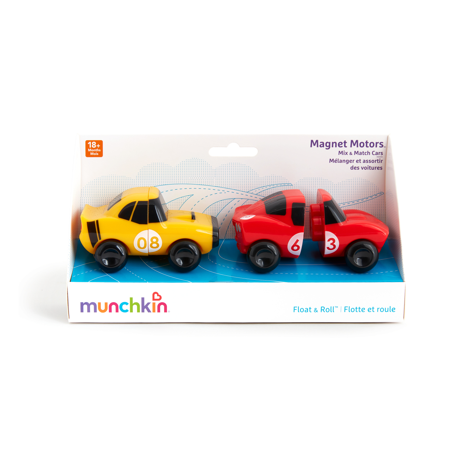 Игрушка для ванны Munchkin машинки желтая-красная Magnet Motors 2 шт - фото 12