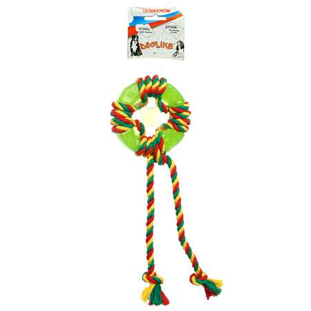 Игрушка для собак Doglike Кольцо Космос с канатом Зеленый
