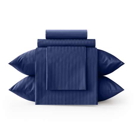 Комплект постельного белья LOVEME Indigo 1.5СП наволочки 50х70 см страйп-сатин 100% хлопок