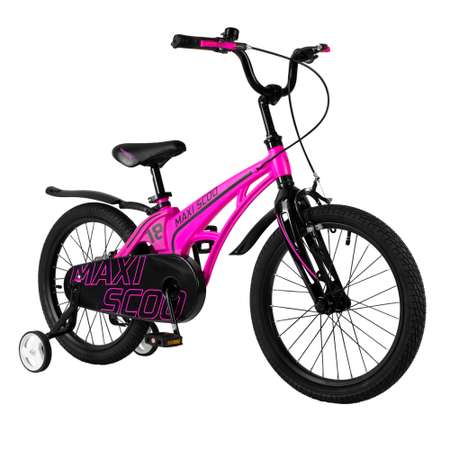 Детский двухколесный велосипед Maxiscoo Cosmic стандарт 18 розовый матовый