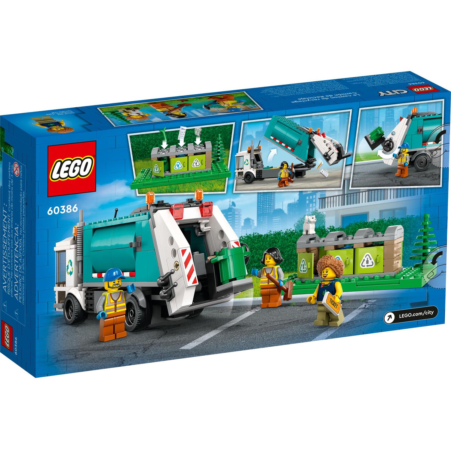 Конструктор LEGO City Грузовик для переработки отходов 60386 купить по цене  3699 ₽ в интернет-магазине Детский мир