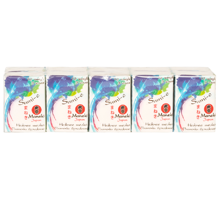 Платочки бумажные Maneki Sumi-e 3 слоя 10 шт без аромата 10 пачек