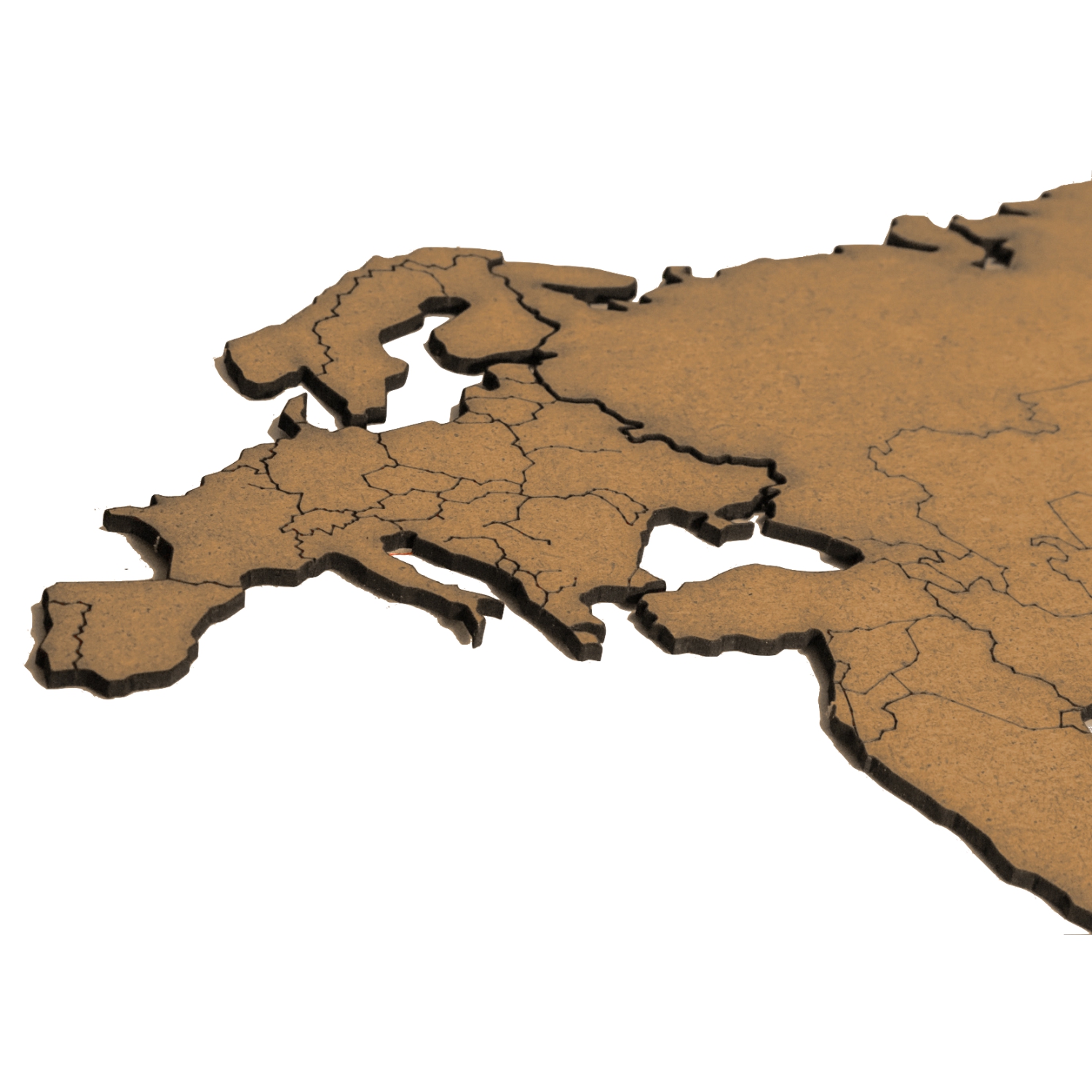 Карта мира настенная Afi Design деревянная 120х60 см Premium коричневая - фото 3