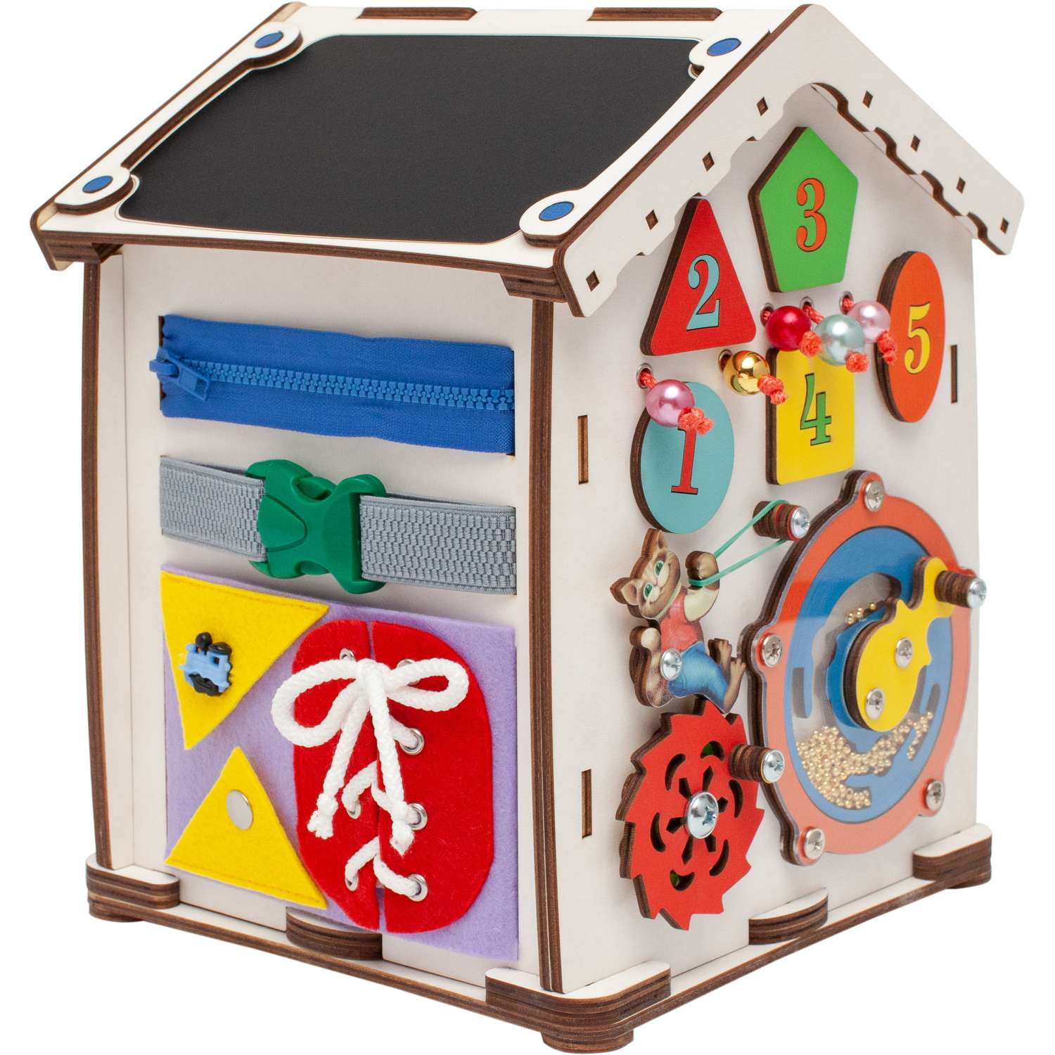 Бизиборд Jolly Kids Развивающий домик со светом «Паровозик» - фото 4
