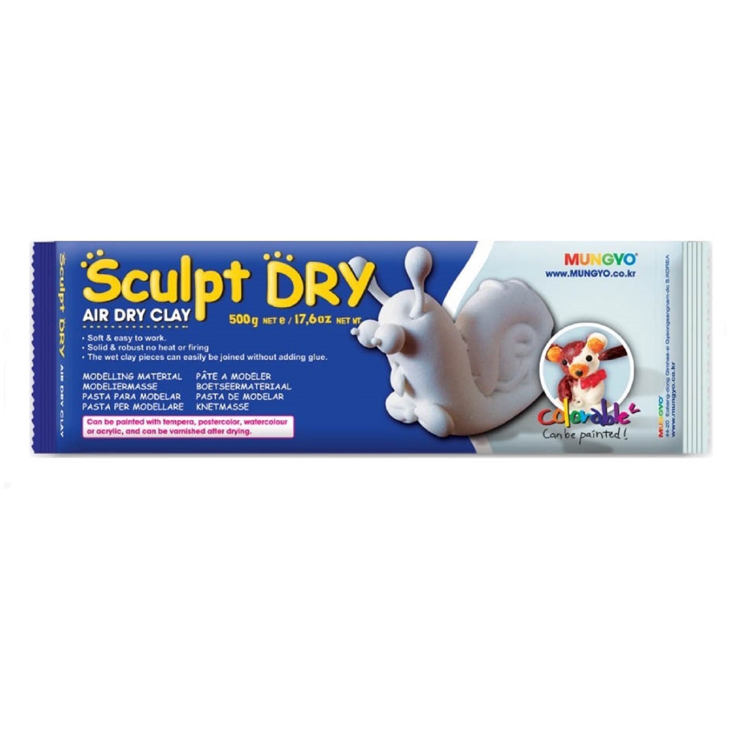 Глина MUNGYO Для моделирования 500 гр белая Sculpt Dry - фото 1