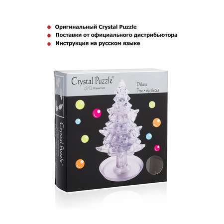 3D-пазл Crystal Puzzle IQ игра для детей кристальная Ёлочка 69 деталей