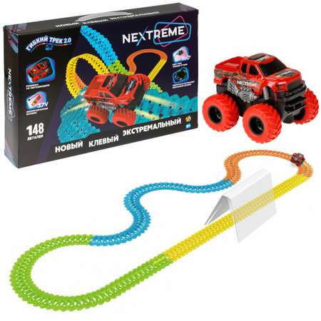 Игровой набор 1TOY Nextreme Гибкий трек с красным пикапом 148 деталей