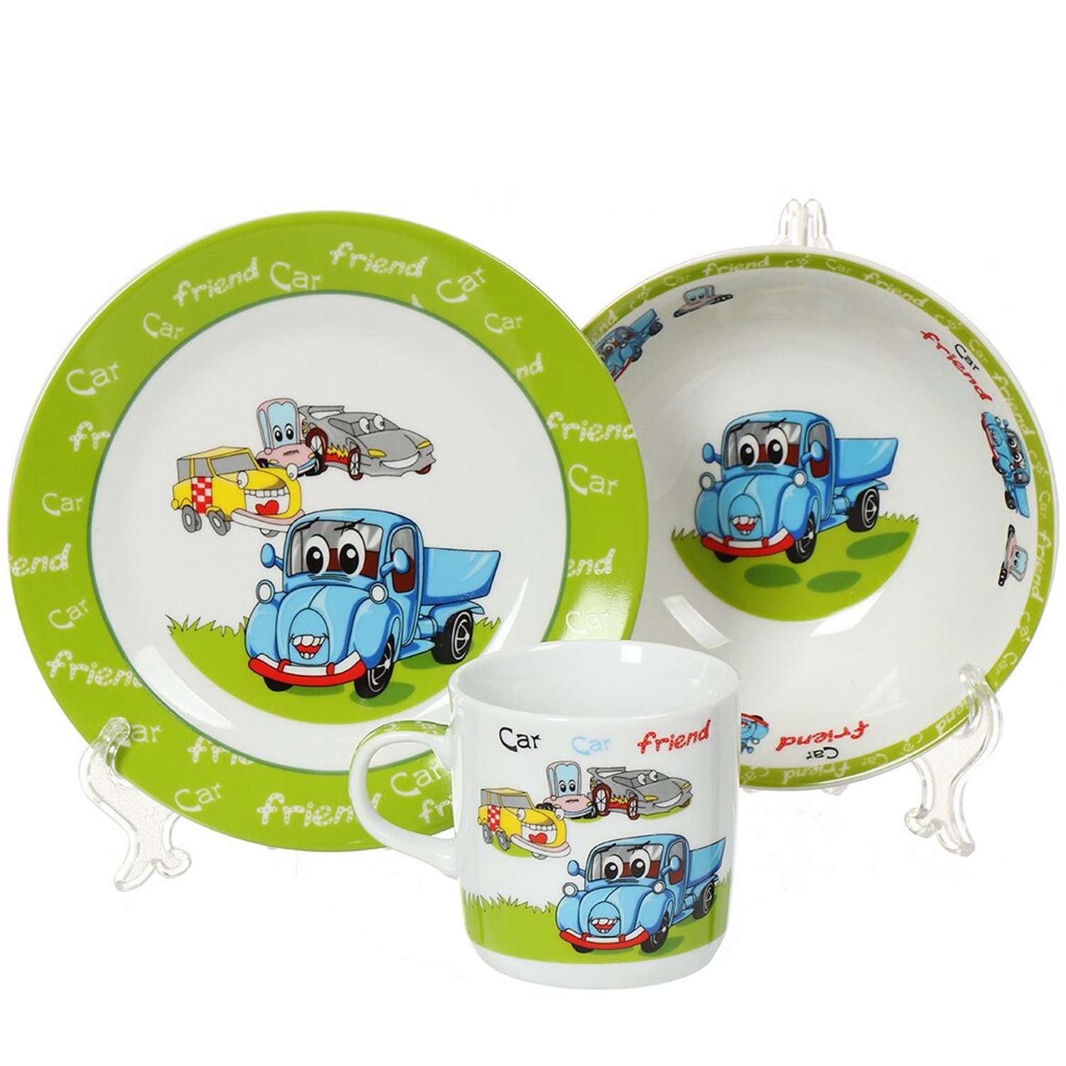 Набор детской посуды Daniks декорированный Синий грузовик 3 предмета керамика - фото 2