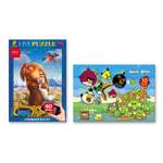 Пазлы Hatber 30 элементов Снежная королева и Angry Birds - 2 пазла в комплекте