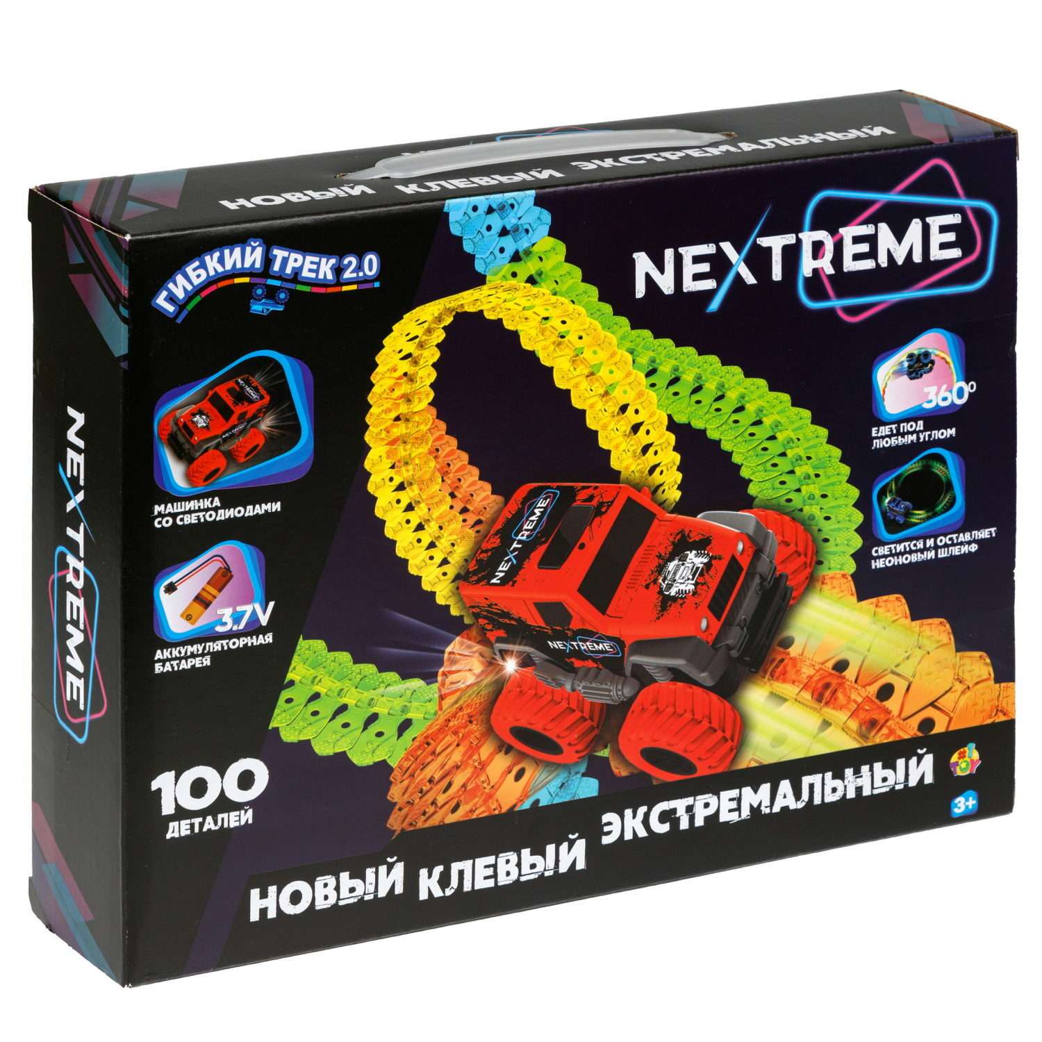 Игровой набор 1TOY Nextreme Гибкий трек с красным внедорожником 100 деталей Т23877 - фото 13