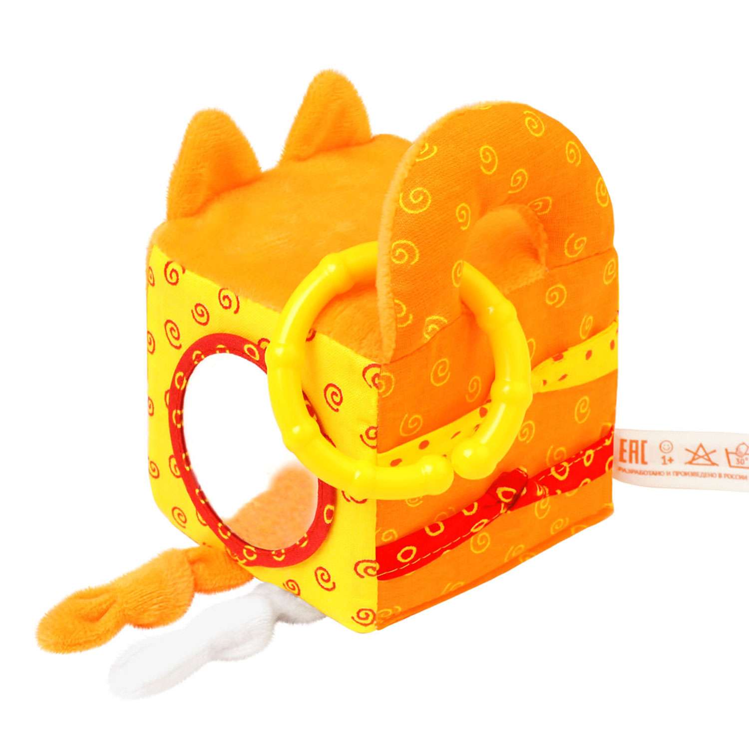 Игрушка Мякиши Развивающая кубик для новорождённого прорезыватель Лисичка Апельсинка бизикубик подарок - фото 3