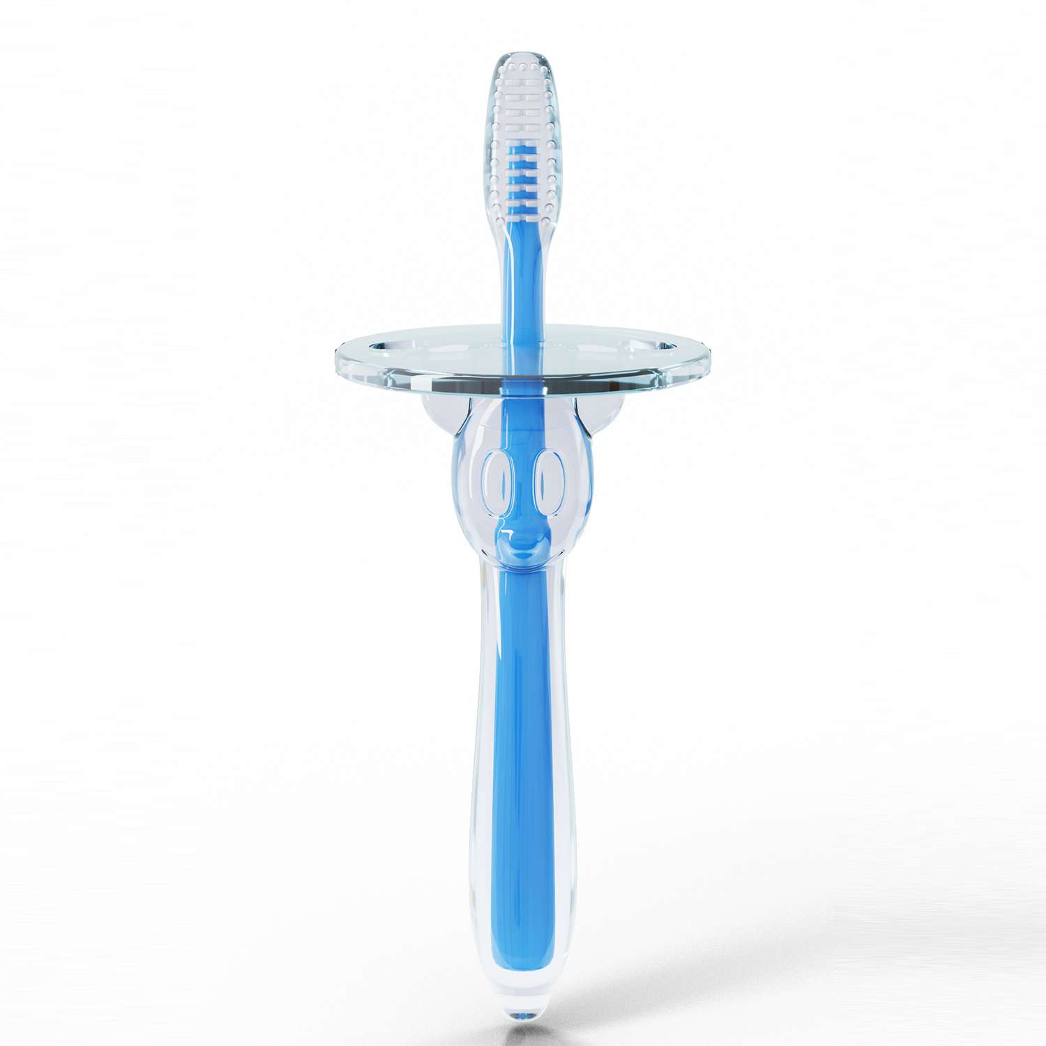 Прорезыватель грызунок детский KUNDER зубная щетка массажер для десен силиконовый для новорожденных синий - фото 11
