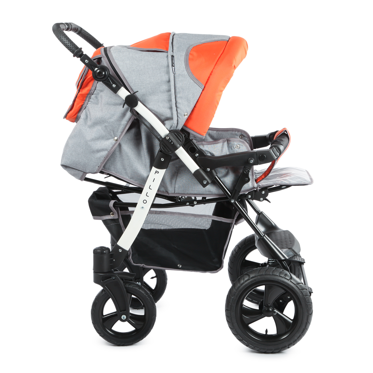 Коляска-трансформер Babyton Pillo OX Grey-Orange - фото 4