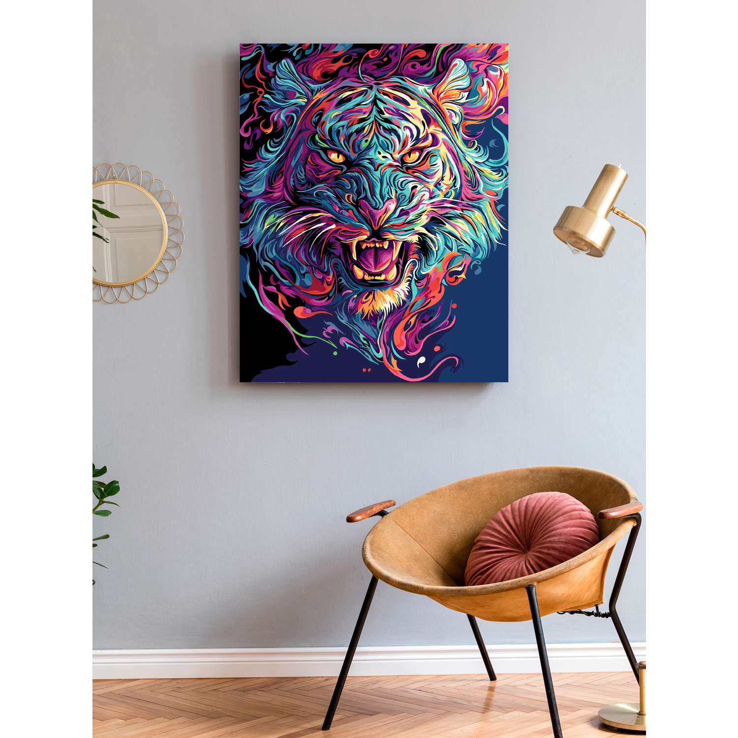 Картина по номерам Art on Canvas холст на деревянном подрамнике 40х50 см Дух тигра - фото 3