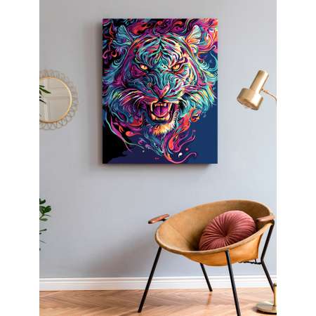 Картина по номерам Art on Canvas холст на деревянном подрамнике 40х50 см Дух тигра