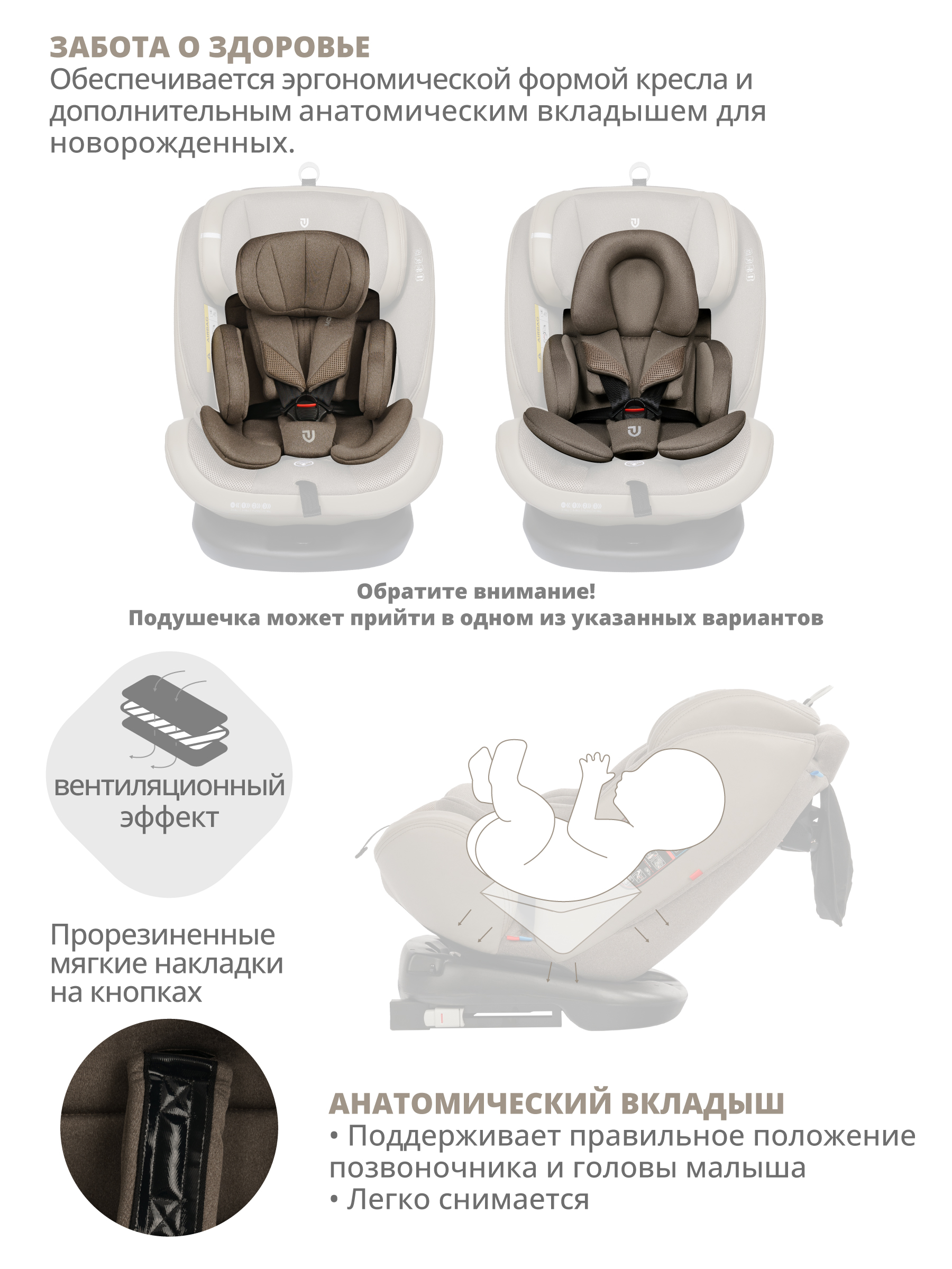 Автокресло JOVOLA Moon Isofix группа 0+1+2+3 0-36 кг бежевый - фото 5