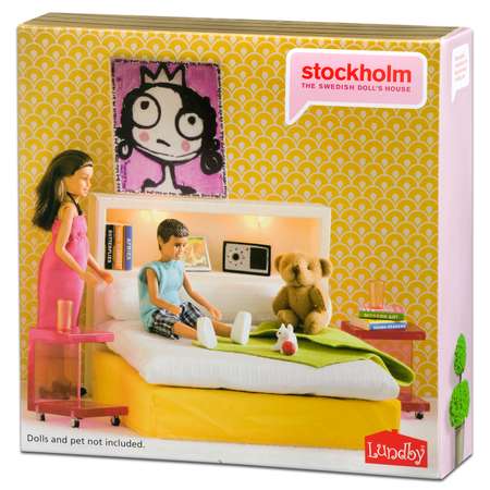 Мебель для домика Lundby Стокгольм Спальня 16предметов LB_60904700