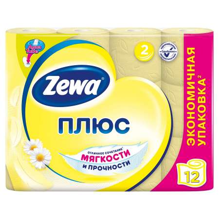 Туалетная бумага Zewa Плюс с ароматом ромашки 2слоя 12рулона