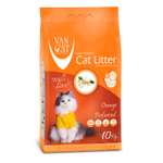 Наполнитель для кошек Van Cat комкующийся без пыли с ароматом Апельсина пакет 10 кг