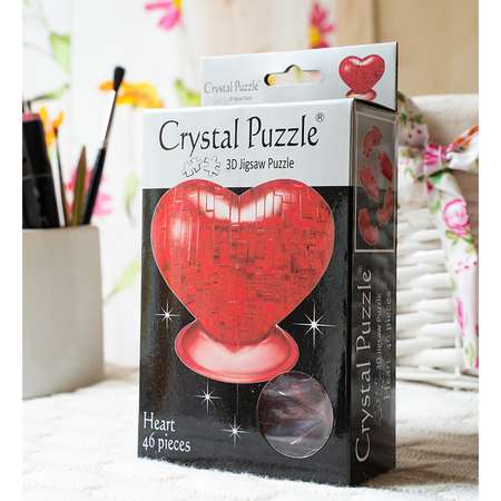 3D-пазл Crystal Puzzle IQ игра для девочек кристальное красное Сердце 46 деталей