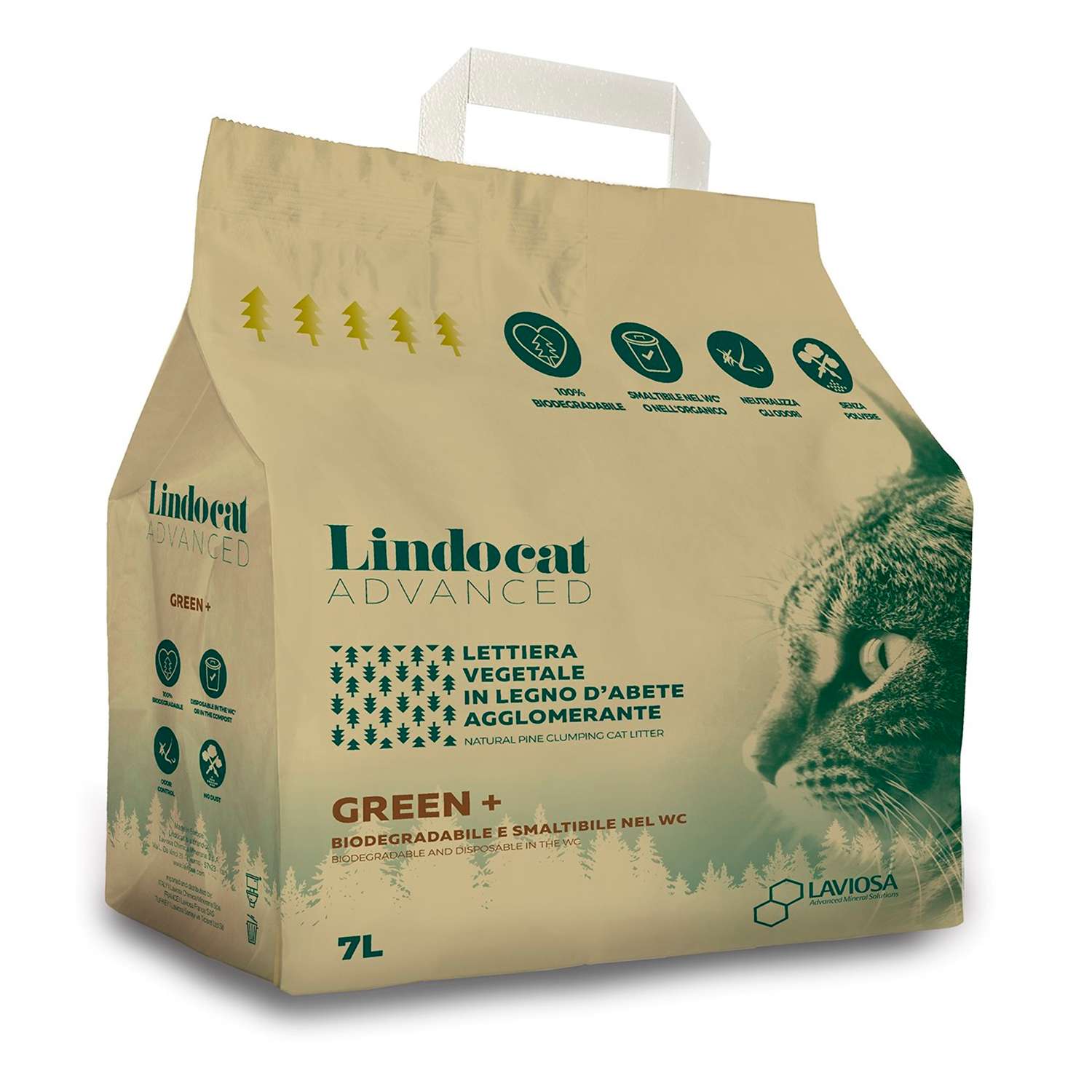 Наполнитель LindoCat Advanced Green+ 2.86кг комкующийся - фото 1