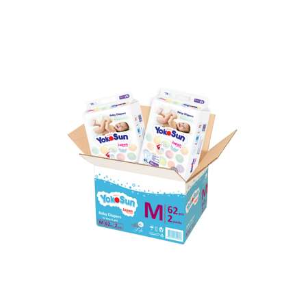 Подгузники YokoSun Megabox размер M (5-10 кг) 124 шт