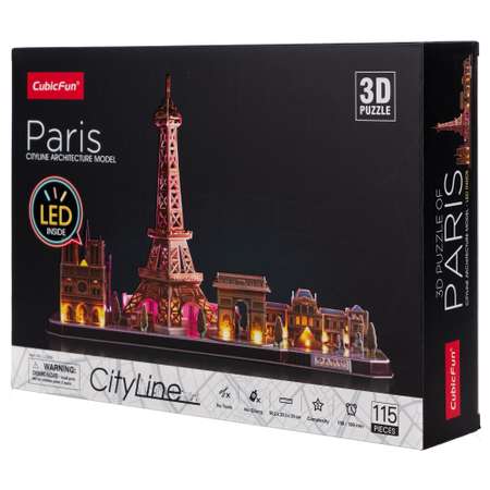 Пазл 3D CubicFun Париж 115деталей L525h