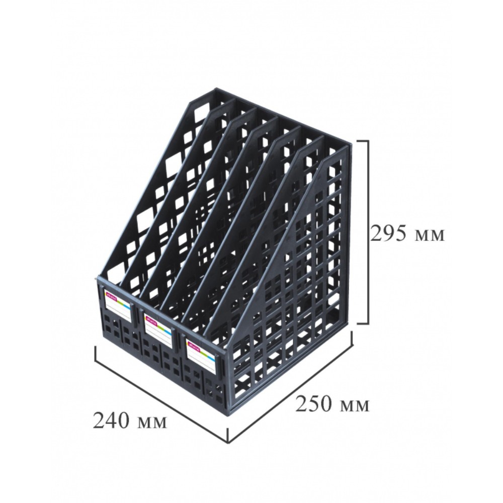Лоток Attache для бумаг сборный вертикальный 6 отделений 240 мм черный 1 шт - фото 2