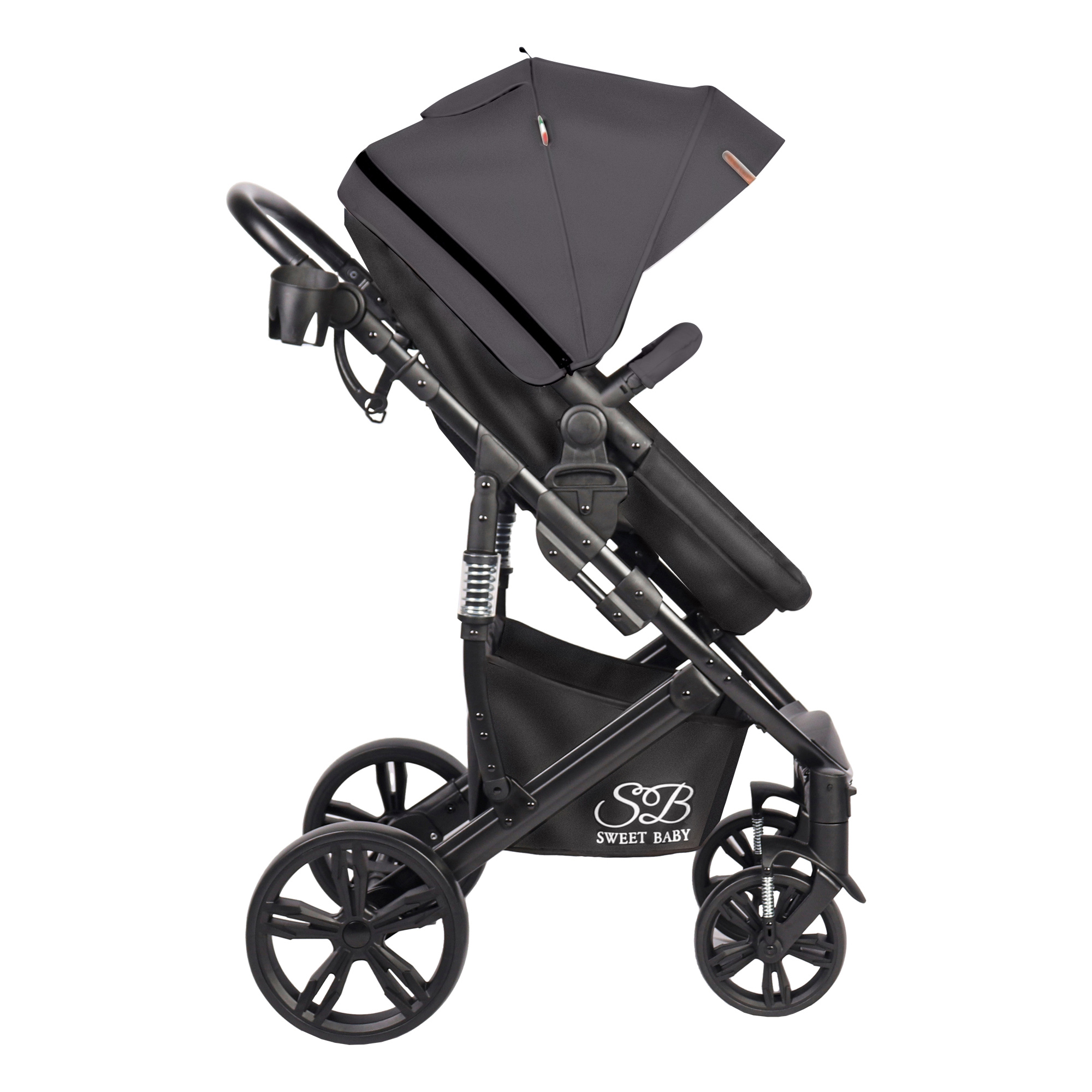 Коляска-трансформер 2 в 1 Sweet Baby Comfort black grey купить по цене  15047 ₽ в интернет-магазине Детский мир