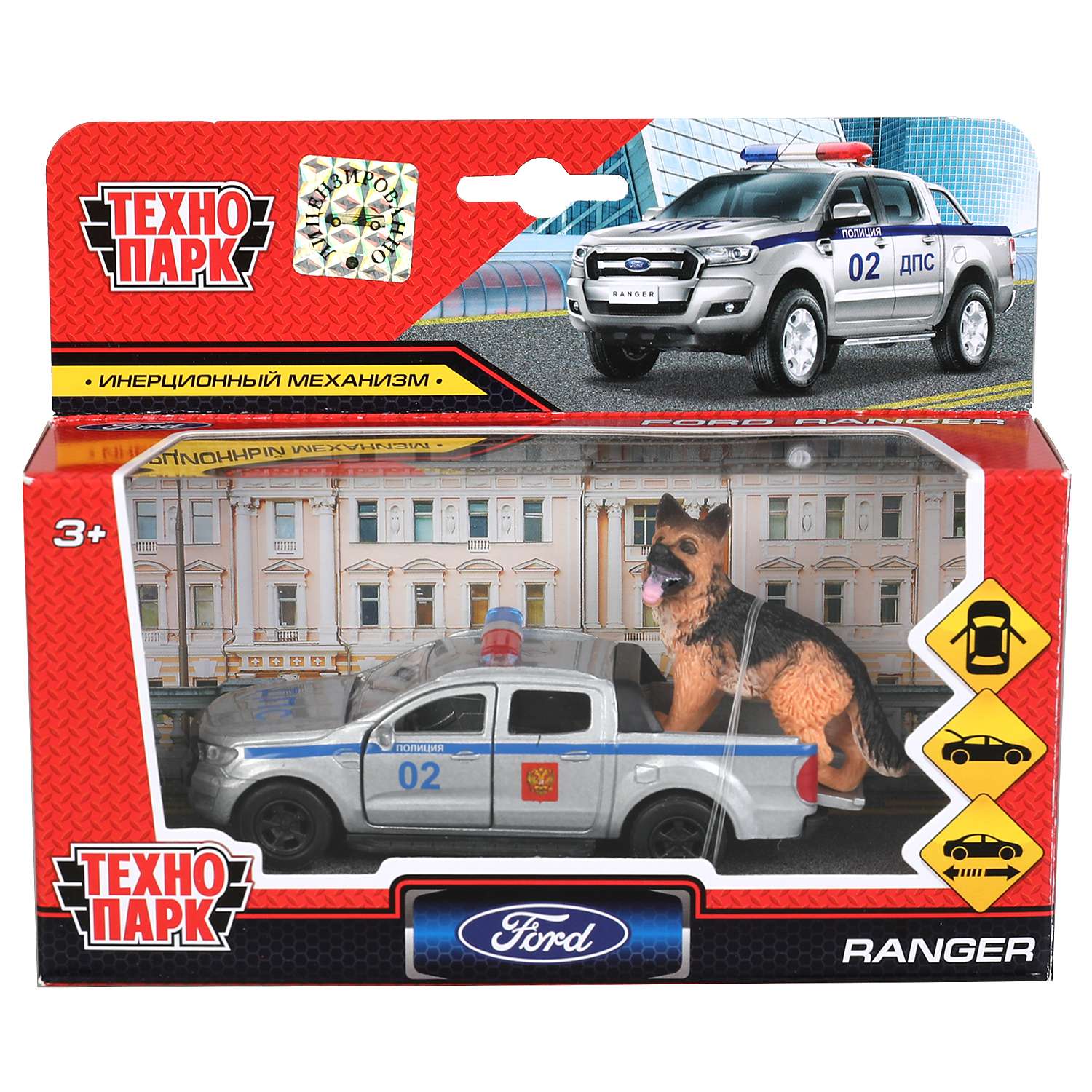 Машина Технопарк Ford Ranger Пикап с собакой 312447 312447 - фото 2