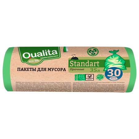 Пакеты для мусора QUALITA стандартные Eco Life 35л 30шт