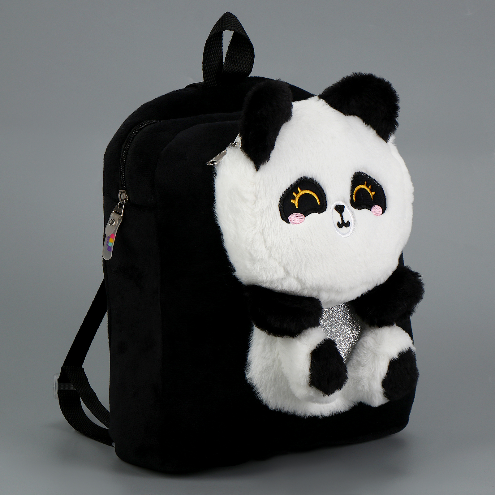 Рюкзак детский плюшевый Milo Toys «Панда« цвет черный - фото 3