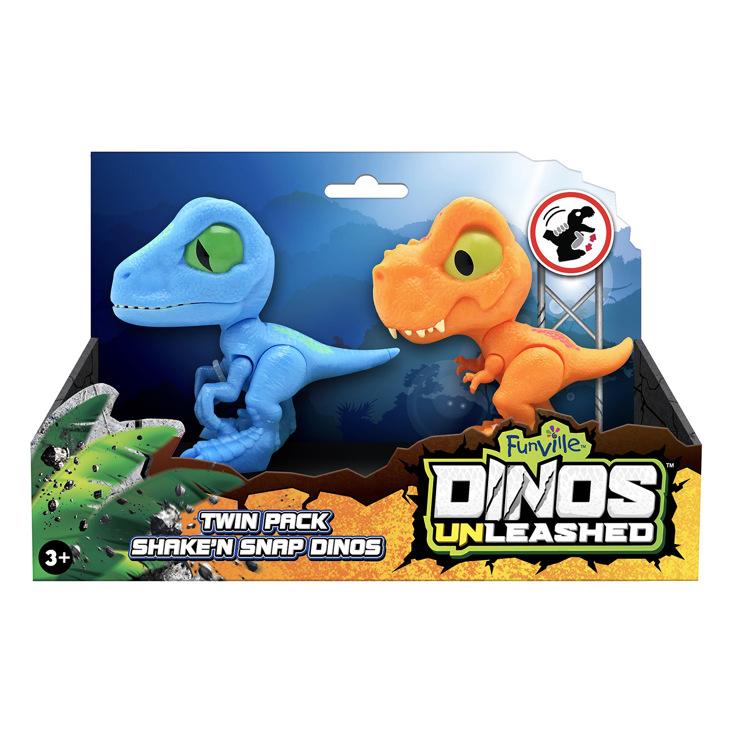 Фигурка динозавра Dinos Unleashed набор из 2 штук клацающих динозавров