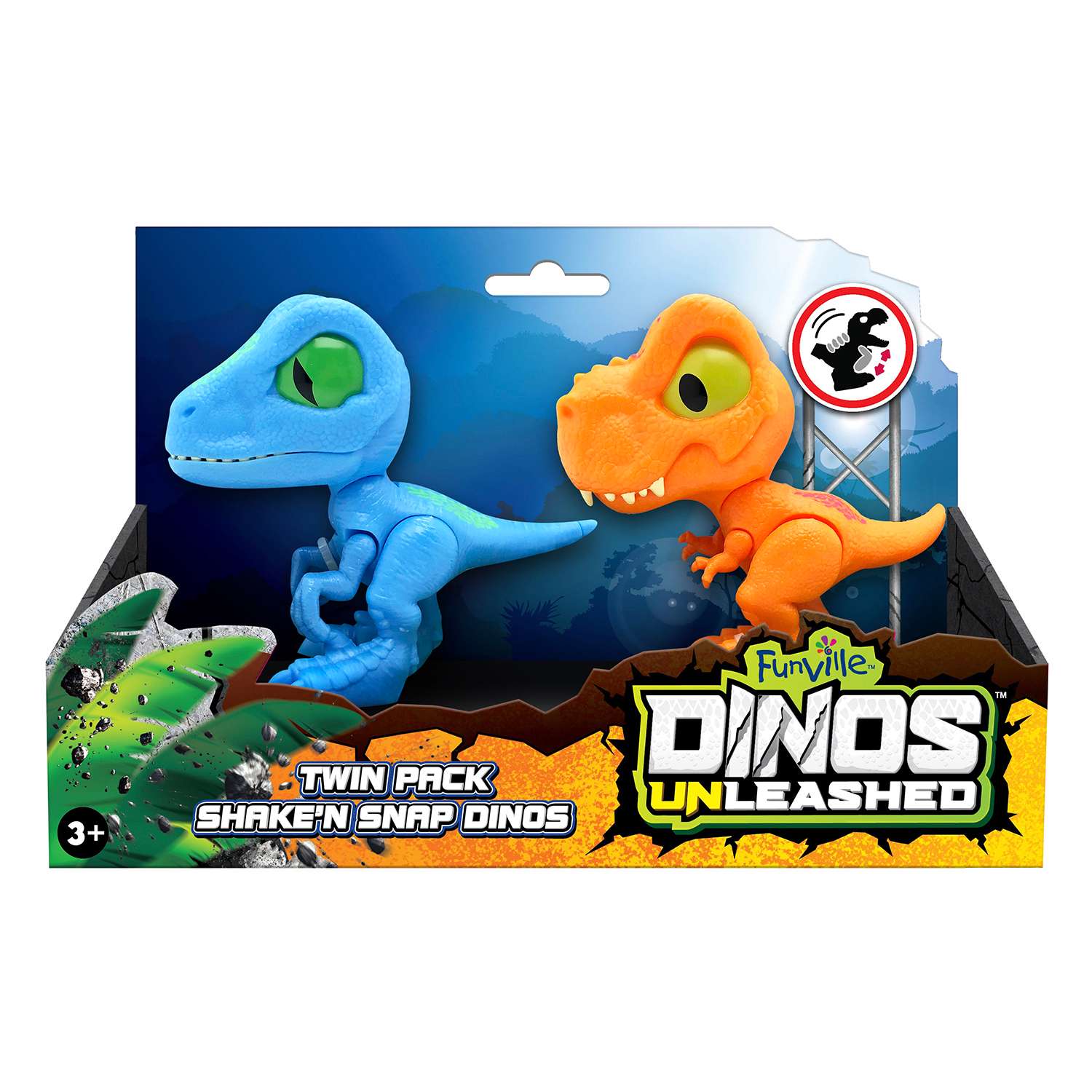Фигурка динозавра Dinos Unleashed набор из 2 штук клацающих динозавров - фото 1