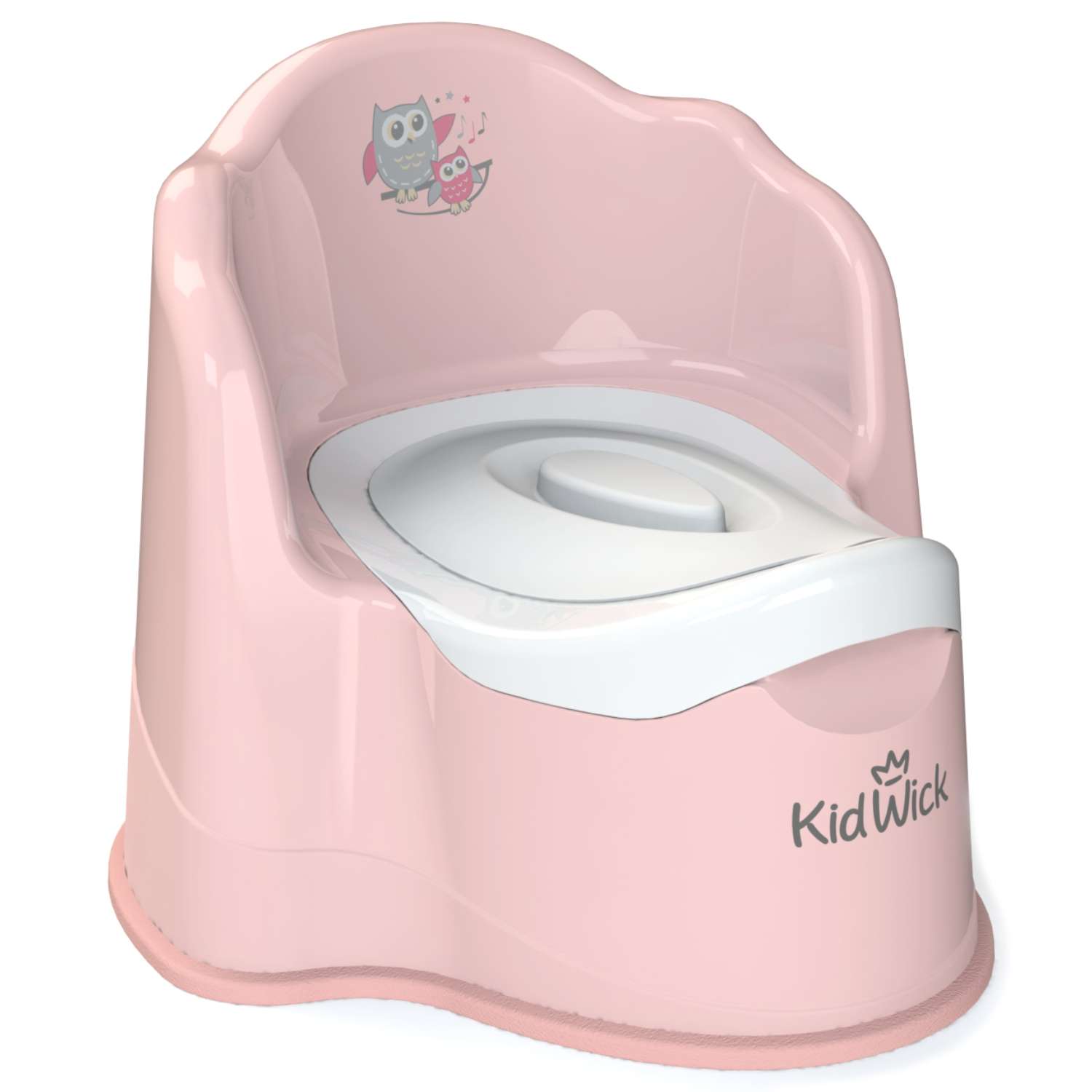Горшок туалетный KidWick Королевский с крышкой Розовый-Темно-розовый - фото 1