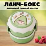 Ланч-бокс контейнер для еды iLikeGift Circle eat more avocado с приборами