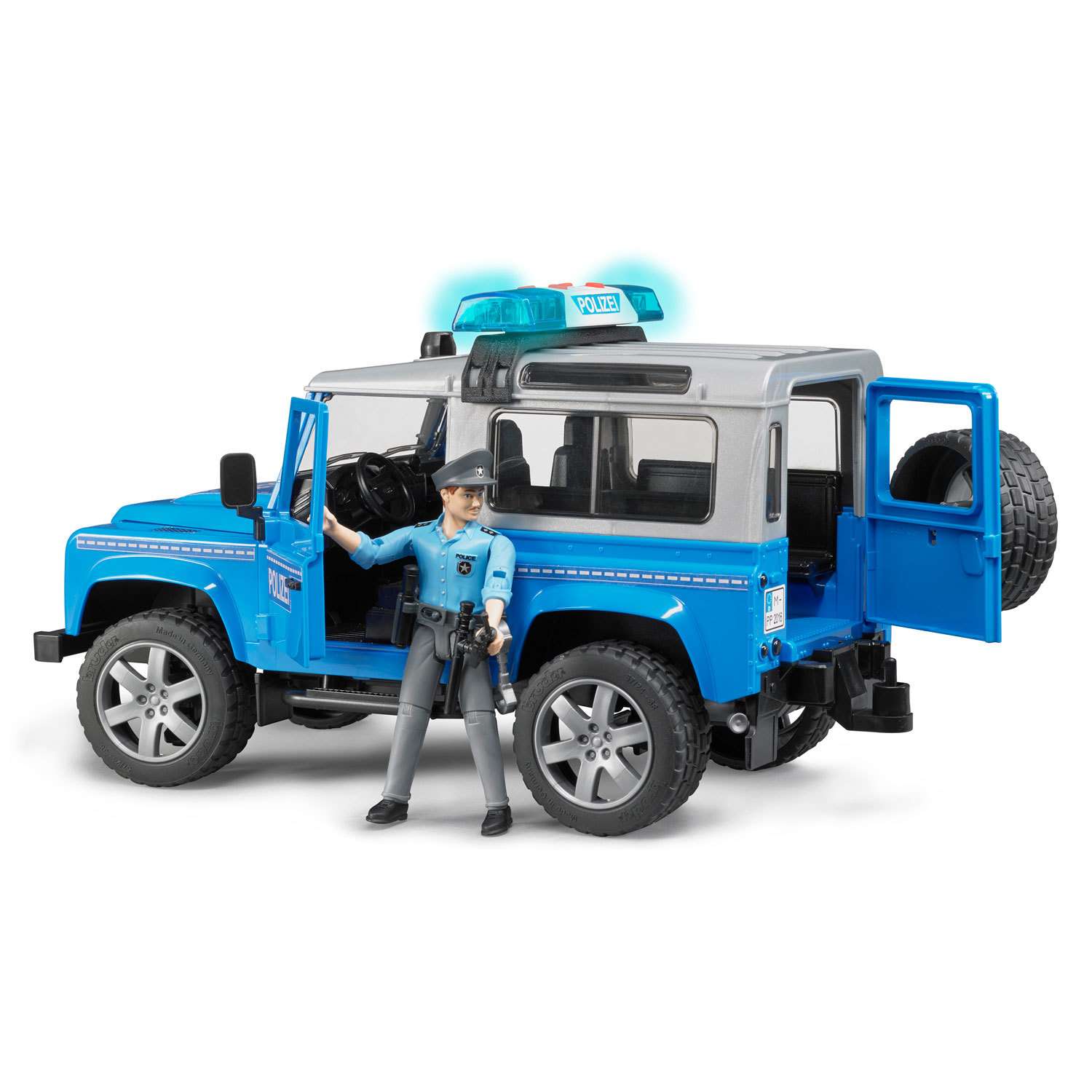 Внедорожник Bruder Land Rover Defender Station Wagon Полиция с фигуркой 02-597 - фото 4