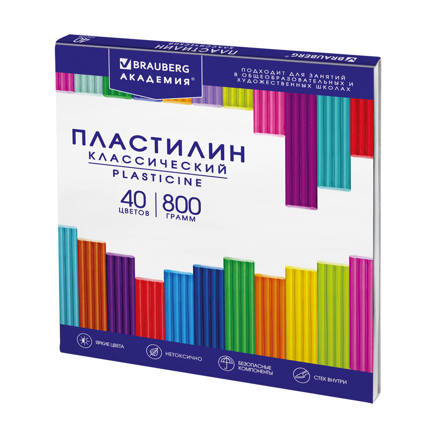 Пластилин Brauberg для лепки набор 2 штуки x 40 цветов 2 стека - фото 3