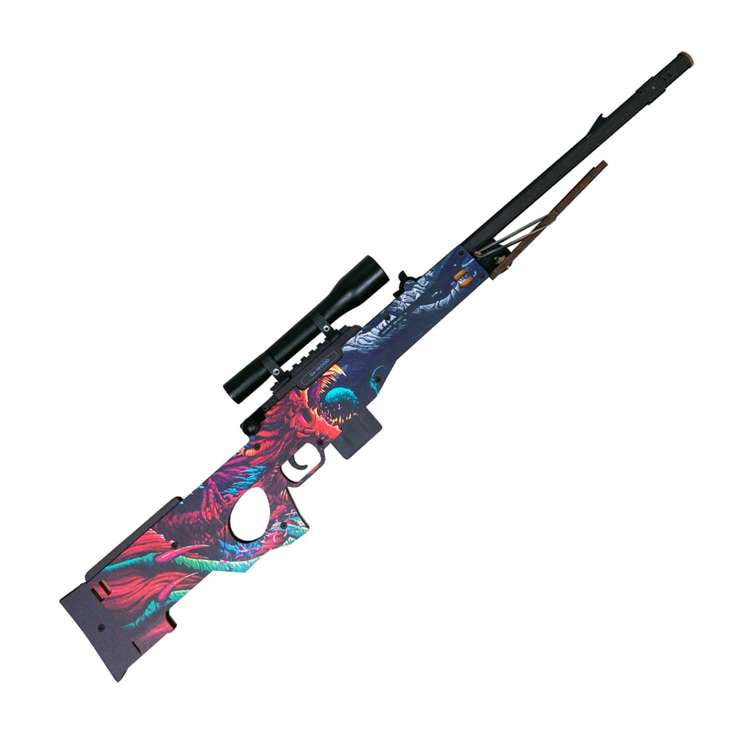 Снайперская винтовка Go-Wood AWP Версия 1.6 Скоростной зверь деревянный резинкострел - фото 1