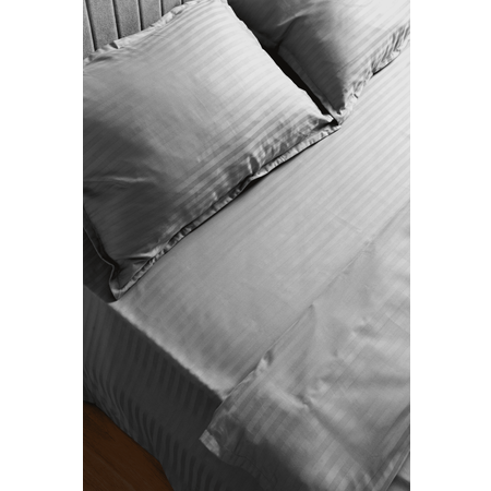Комплект постельного белья LELIT 2-х спальный 100% страйп-сатин 145гр/м2 серый