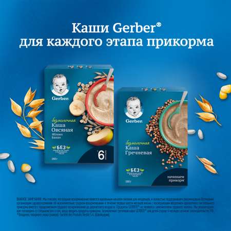 Каша сухая безмолочная Gerber овсяная банан-яблоко 180г с 6месяцев