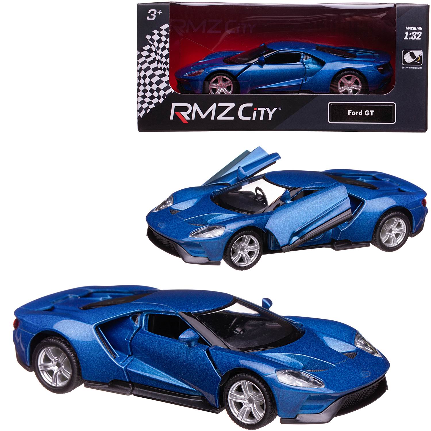 Автомобиль Uni-Fortune Ford 1:32 инерционный 554050-BLU - фото 3