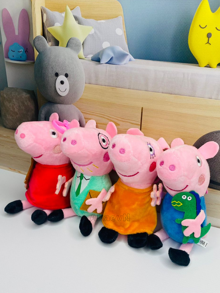 Мягкая игрушка Peppa Pig набор 4 героя - фото 2