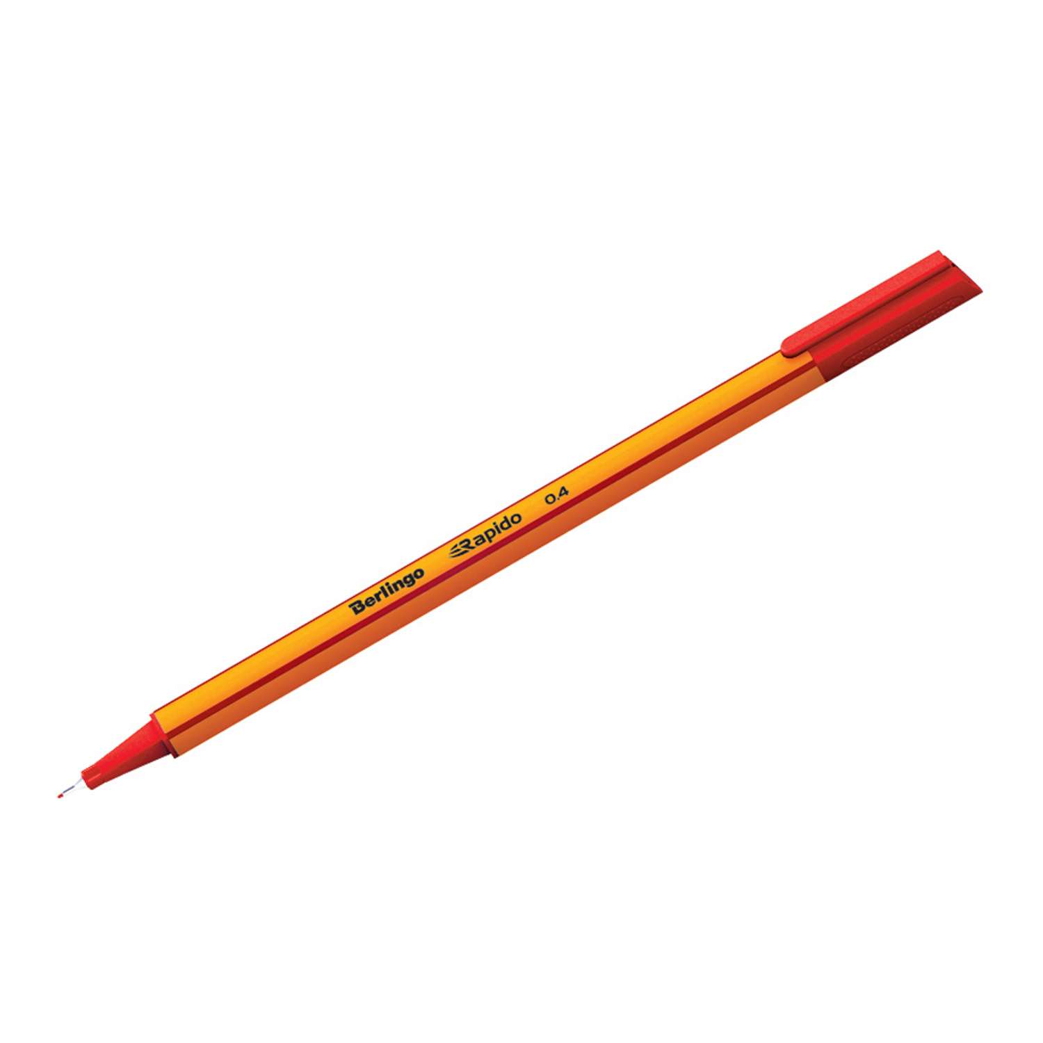 Ручка капиллярная BERLINGO Rapido красная 04мм трехгранная набор 12 шт - фото 1